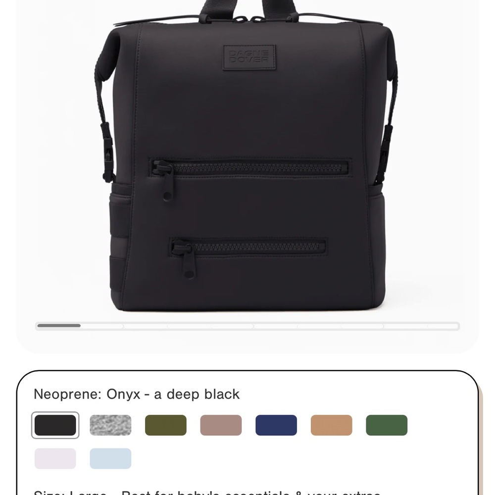 Black Neoprene Diaper Backpack by Dagne Dover